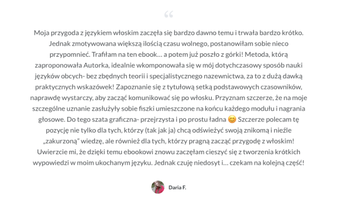 E-book włoski do nauki języka Recenzja 2